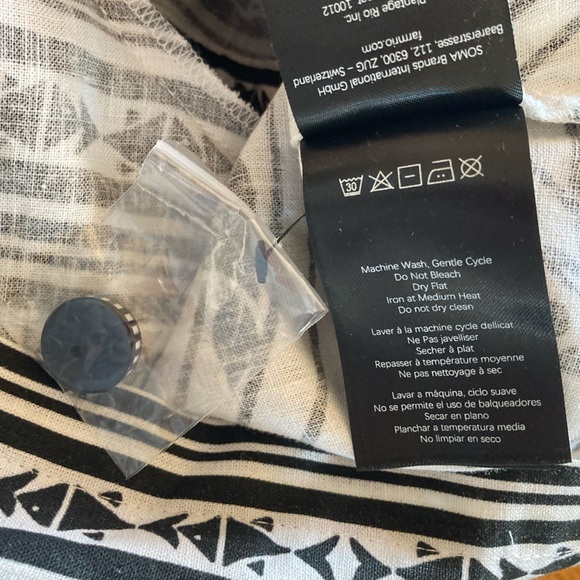 NEW FARM Rio Off-White Monochrome Elegance Scarf Romper Black White Size XL - Picture 15 of 16